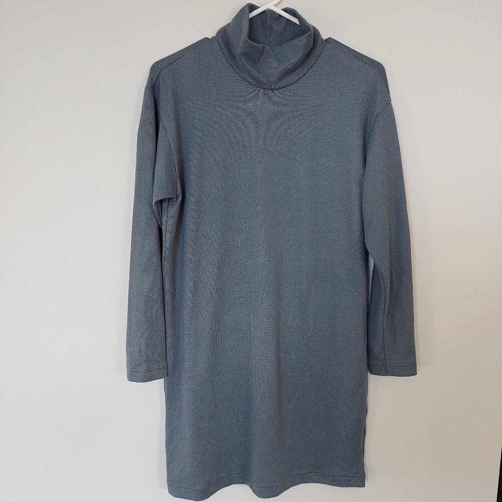 Uniqlo Women's Size Oversized XS Turtleneck Tunic Knit Sweater Dress, Grey